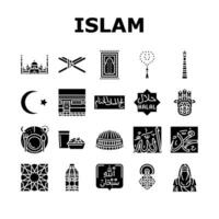 Ramadan Islam Muslim eid arabisch Symbole einstellen Vektor