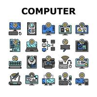 Reparatur Computer pc Bedienung Symbole einstellen Vektor