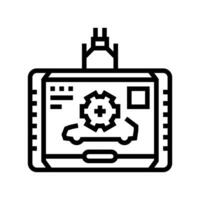 Diagnose Computer Auto Mechaniker Linie Symbol Vektor Illustration