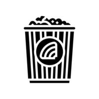 Süss Regenbogen Popcorn Essen Glyphe Symbol Vektor Illustration