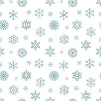 sömlös mönster, snöflingor på en vit bakgrund. skriva ut, jul bakgrund, textil, vektor