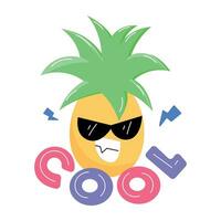 trendig ananas emoji vektor