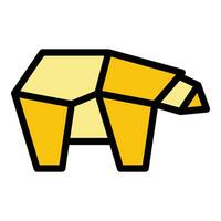 öken- origami djur- ikon vektor platt