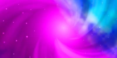 ljusrosa, blå vektormall med neonstjärnor. lysande färgglad illustration med små och stora stjärnor. mönster för webbplatser, målsidor. vektor