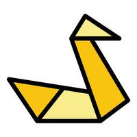Origami Schwan Symbol Vektor eben