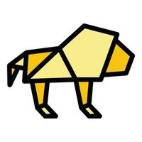 origami lejon ikon vektor platt