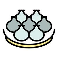 Bäckerei baozi Symbol Vektor eben