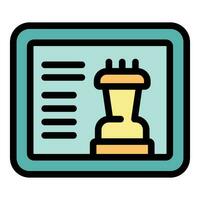 Tablette online Schach Symbol Vektor eben
