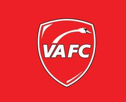 valenciennes fc klubb logotyp symbol ligue 1 fotboll franska abstrakt design vektor illustration med röd bakgrund