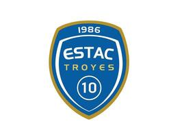 troyes ac klubb logotyp symbol ligue 1 fotboll franska abstrakt design vektor illustration