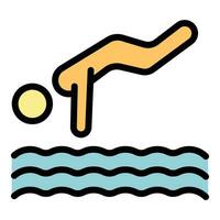 schwimmen springen Symbol Vektor eben