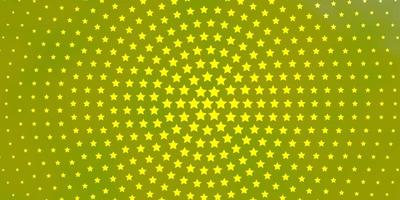 ljusgrön, gul vektorstruktur med vackra stjärnor. lysande färgglad illustration med små och stora stjärnor. mönster för webbplatser, målsidor. vektor
