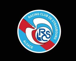 rc Strasbourg klubb logotyp symbol ligue 1 fotboll franska abstrakt design vektor illustration med svart bakgrund