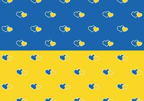Hintergrund mit Herzen mit Blau und Gelb Farben von Ukraine vektor