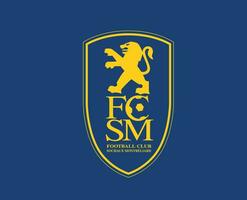 fc sochaux klubb symbol logotyp ligue 1 fotboll franska abstrakt design vektor illustration med blå bakgrund