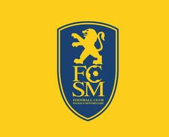 fc sochaux klubb symbol logotyp ligue 1 fotboll franska abstrakt design vektor illustration med gul bakgrund