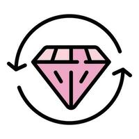 Diamant Experte Symbol Vektor eben