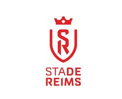 stade de reims klubb logotyp symbol ligue 1 fotboll franska abstrakt design vektor illustration