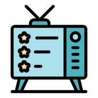 Fernseher Quiz Symbol Vektor eben