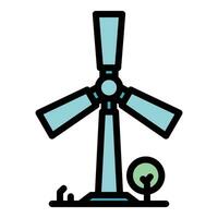 Wind Turbine Symbol Vektor eben