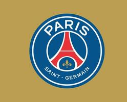 paris helgon germain klubb logotyp symbol ligue 1 fotboll franska abstrakt design vektor illustration med brun bakgrund