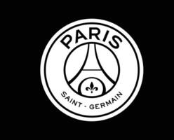 paris helgon germain klubb logotyp symbol vit ligue 1 fotboll franska abstrakt design vektor illustration med svart bakgrund