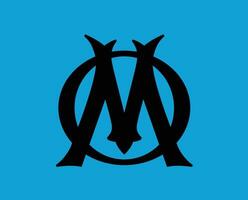 olympisch de marseille Verein Symbol Logo schwarz Liga 1 Fußball Französisch abstrakt Design Vektor Illustration mit Blau Hintergrund