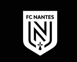 fc nantes symbol klubb logotyp vit ligue 1 fotboll franska abstrakt design vektor illustration med svart bakgrund