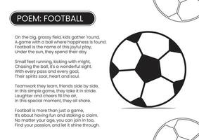 Poesie von Fußball im Englisch vektor