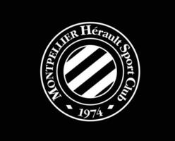 Montpellier Verein Logo Symbol Weiß Liga 1 Fußball Französisch abstrakt Design Vektor Illustration mit schwarz Hintergrund