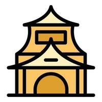 pagod hus ikon vektor platt