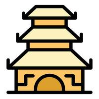 helgedom pagod ikon vektor platt
