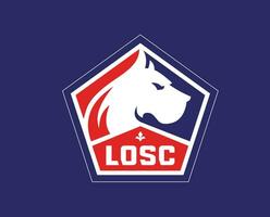 verloren lille Verein Logo Symbol Liga 1 Fußball Französisch abstrakt Design Vektor Illustration mit Blau Hintergrund