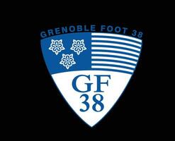 grenoble fot klubb logotyp symbol ligue 1 fotboll franska abstrakt design vektor illustration med svart bakgrund
