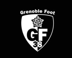 grenoble fot klubb symbol logotyp vit ligue 1 fotboll franska abstrakt design vektor illustration med svart bakgrund