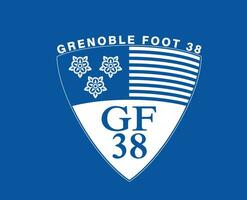 grenoble fot klubb logotyp symbol ligue 1 fotboll franska abstrakt design vektor illustration med blå bakgrund