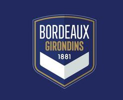 bordeaux klubb logotyp symbol ligue 1 fotboll franska abstrakt design vektor illustration med blå bakgrund