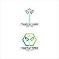 träd blad logotyper av gröna träd blad ekologi och natur färsk uppsättning ikon och logotyp vektor
