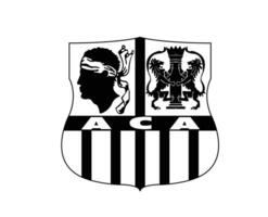 ajaccio klubb logotyp symbol svart ligue 1 fotboll franska abstrakt design vektor illustration
