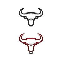 bull horn ko och buffel logotyp och symboler mall ikoner app vektor