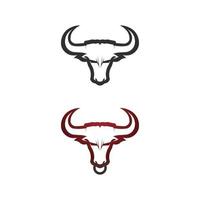 Bull Horn Kuh und Büffel Logo und Symbole Vorlage Symbole App vektor