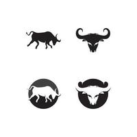 bull horn ko och buffel logotyp och symboler mall ikoner app vektor