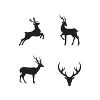 Hirsch Logo Tier Frohe Weihnachten Vektor Icon Logo und Design Schnee Logo Grafik