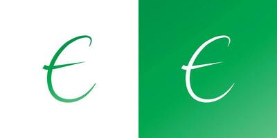 Brief e Logo mit Hand gezeichnet Stil im Grün Gradient vektor