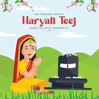 indisk festival haryali teej banner mall vektor