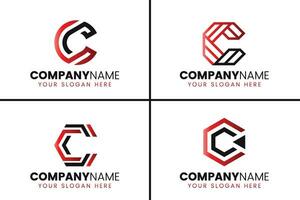 kreativ monogram brev cc logotyp design samling vektor