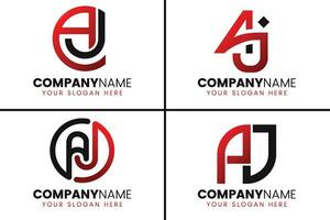 kreativ Monogramm Brief aj Logo Design Sammlung vektor