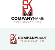 kreativ Monogramm Brief skm Logo Design vektor