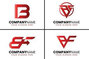 kreativ Monogramm Brief bf Logo Design Sammlung vektor