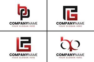 kreativ monogram brev bp logotyp design samling vektor